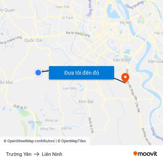 Trường Yên to Liên Ninh map