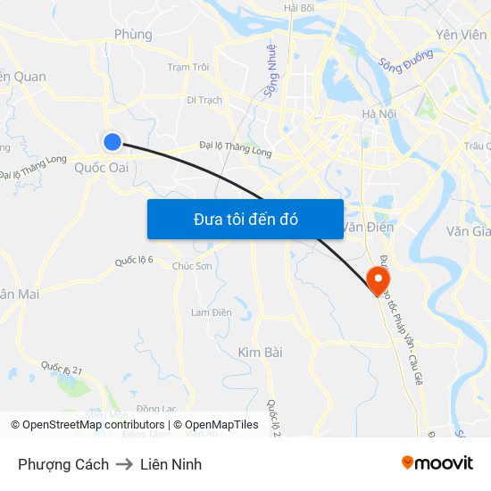 Phượng Cách to Liên Ninh map
