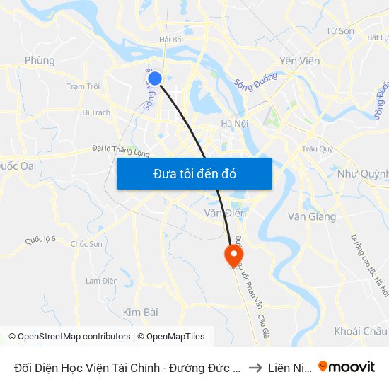 Đối Diện Học Viện Tài Chính - Đường Đức Thắng to Liên Ninh map