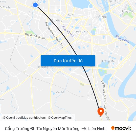 Cổng Trường Đh Tài Nguyên Môi Trường to Liên Ninh map