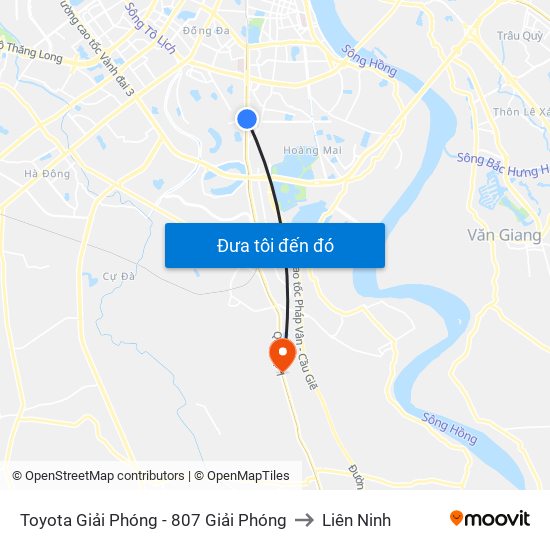 Toyota Giải Phóng - 807 Giải Phóng to Liên Ninh map