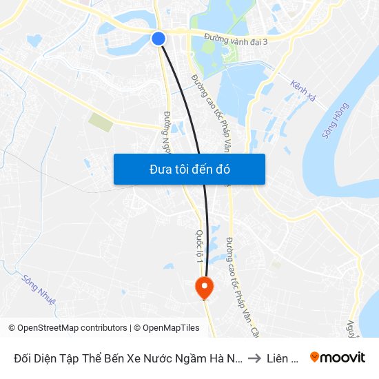 Đối Diện Tập Thể Bến Xe Nước Ngầm Hà Nội - Ngọc Hồi to Liên Ninh map