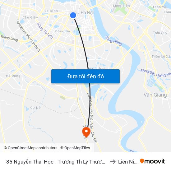 85 Nguyễn Thái Học - Trường Th Lý Thường Kiệt to Liên Ninh map