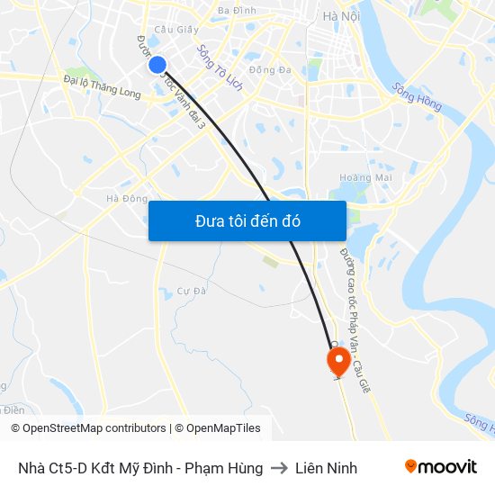 Nhà Ct5-D Kđt Mỹ Đình - Phạm Hùng to Liên Ninh map