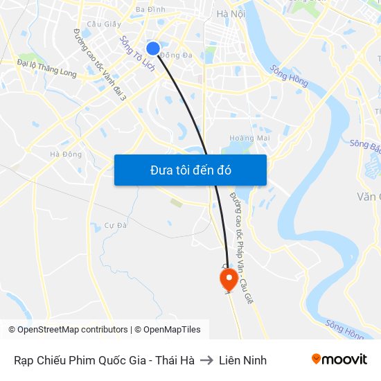 Rạp Chiếu Phim Quốc Gia - Thái Hà to Liên Ninh map