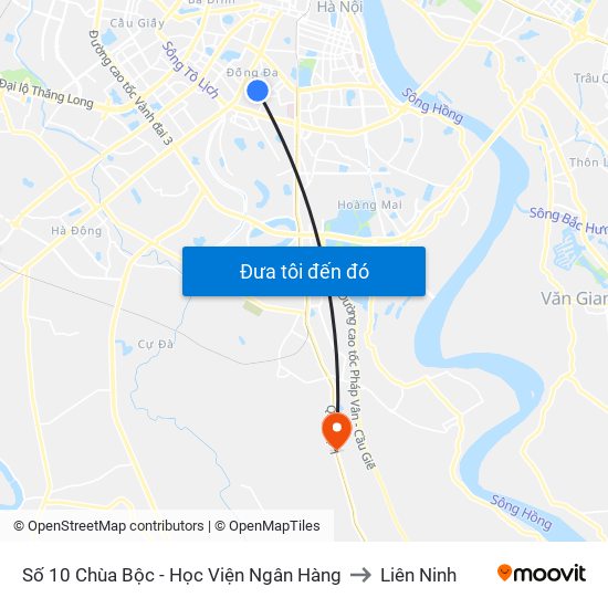 Công Ty In Thương Mại & Dịch Vụ Ngân Hàng - Số 10 Chùa Bộc to Liên Ninh map