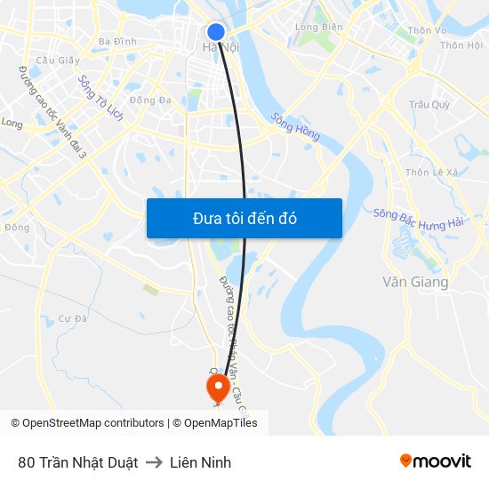 80 Trần Nhật Duật to Liên Ninh map
