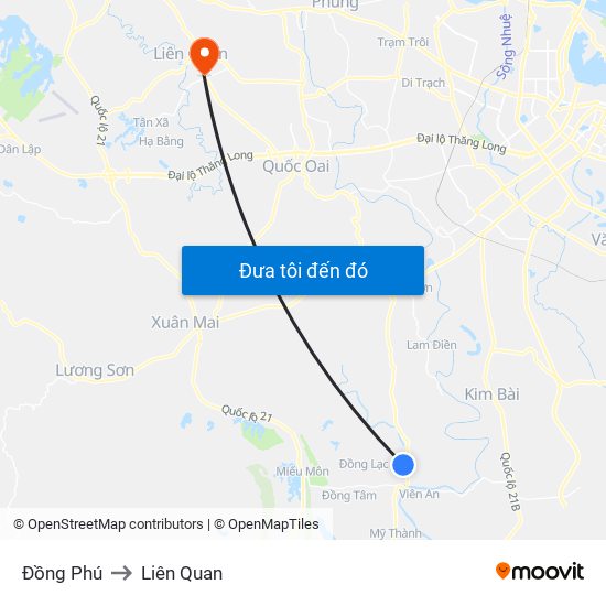 Đồng Phú to Liên Quan map