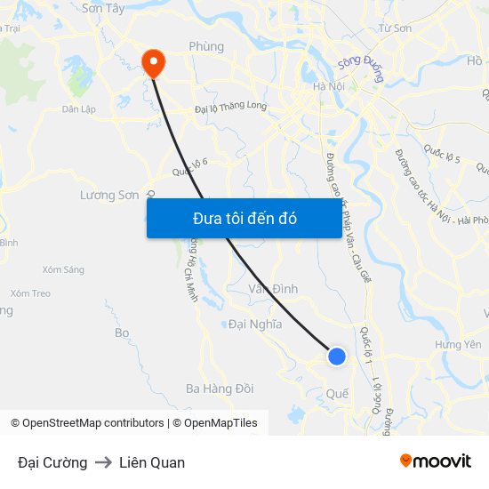 Đại Cường to Liên Quan map