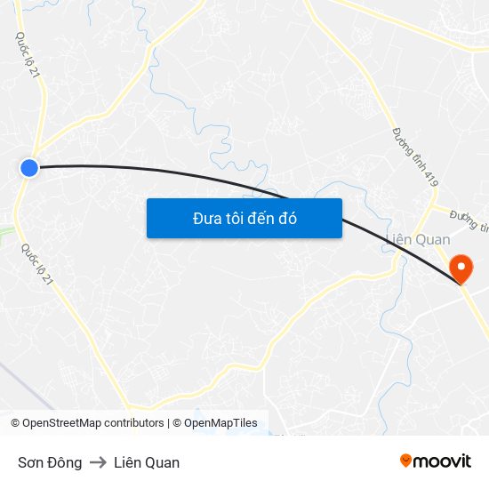 Sơn Đông to Liên Quan map