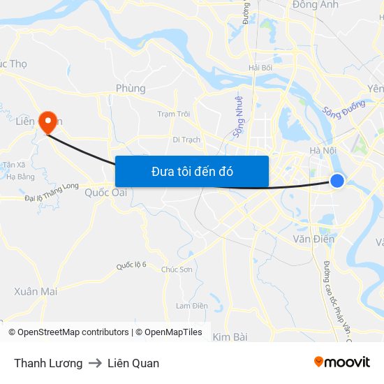 Thanh Lương to Liên Quan map