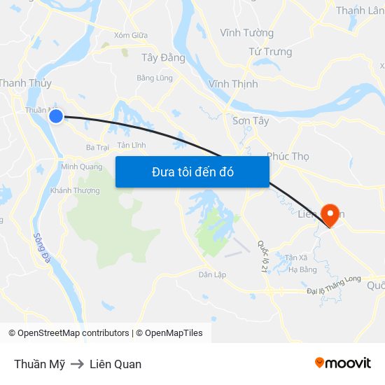 Thuần Mỹ to Liên Quan map