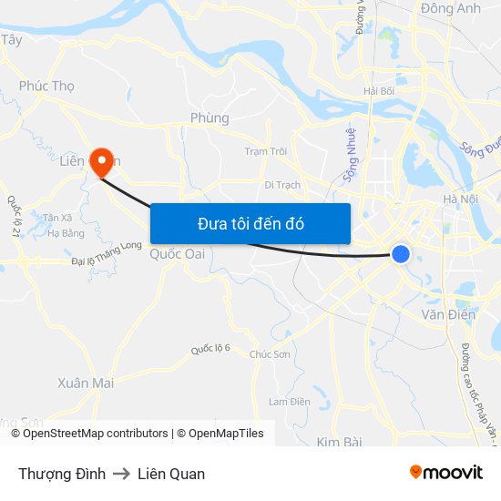 Thượng Đình to Liên Quan map