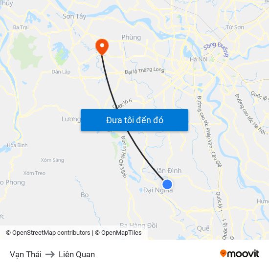 Vạn Thái to Liên Quan map