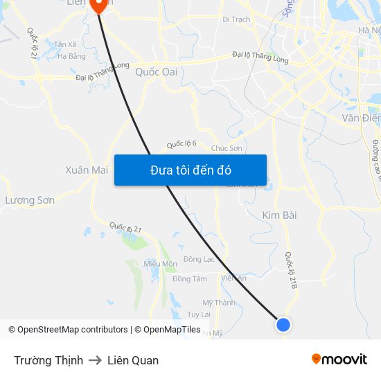 Trường Thịnh to Liên Quan map