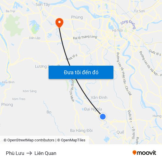 Phù Lưu to Liên Quan map