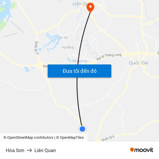 Hòa Sơn to Liên Quan map