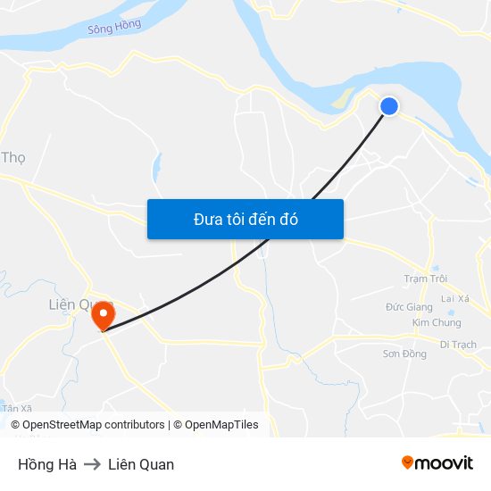 Hồng Hà to Liên Quan map