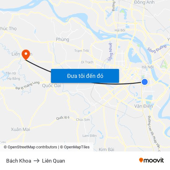 Bách Khoa to Liên Quan map