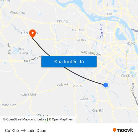 Cự Khê to Liên Quan map