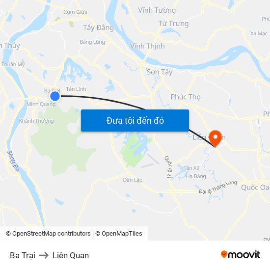 Ba Trại to Liên Quan map