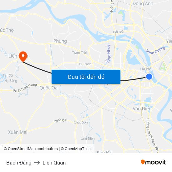 Bạch Đằng to Liên Quan map