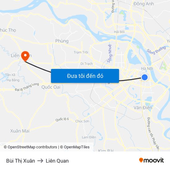 Bùi Thị Xuân to Liên Quan map