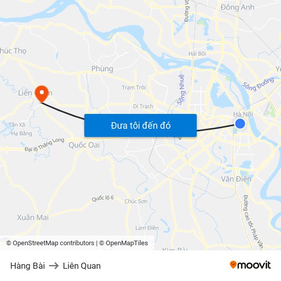 Hàng Bài to Liên Quan map