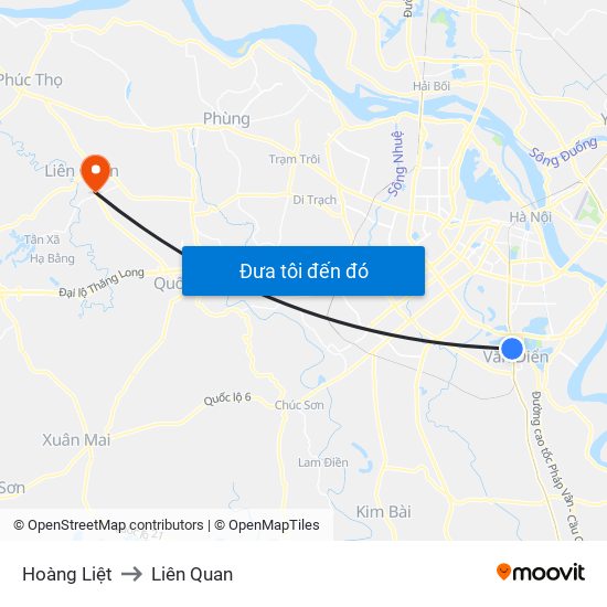 Hoàng Liệt to Liên Quan map