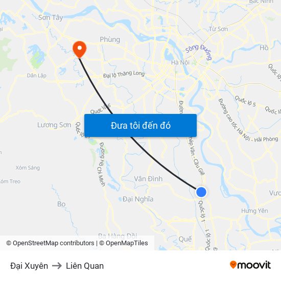 Đại Xuyên to Liên Quan map