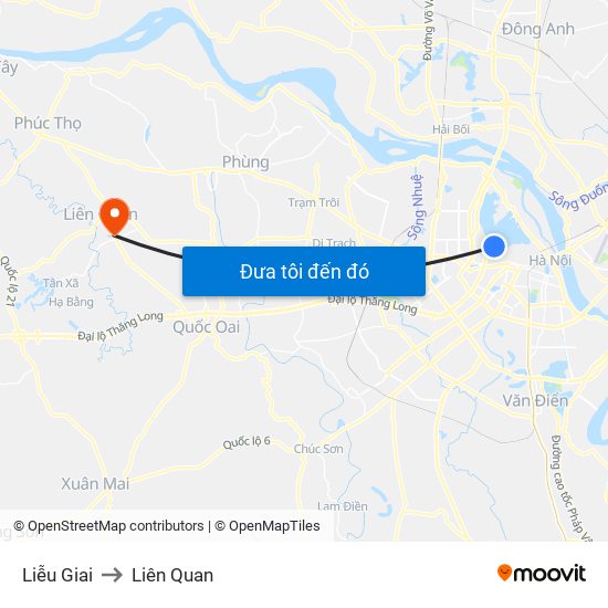 Liễu Giai to Liên Quan map