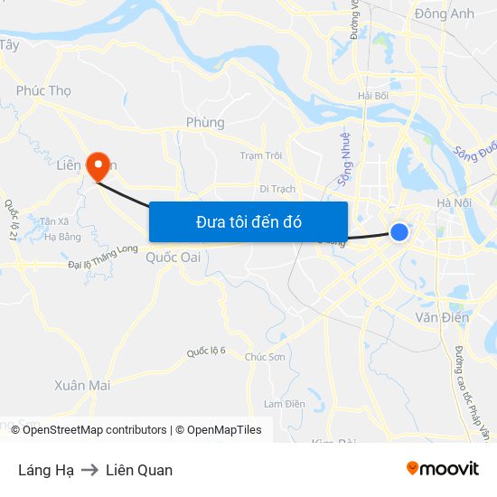 Láng Hạ to Liên Quan map