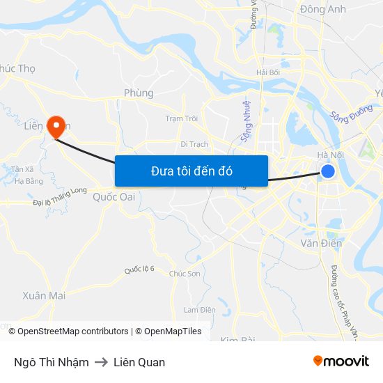 Ngô Thì Nhậm to Liên Quan map