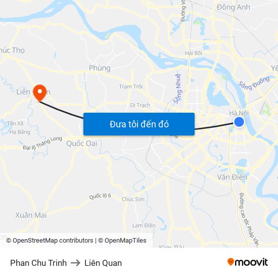 Phan Chu Trinh to Liên Quan map