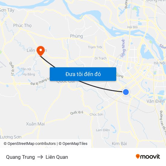 Quang Trung to Liên Quan map