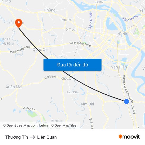 Thường Tín to Liên Quan map