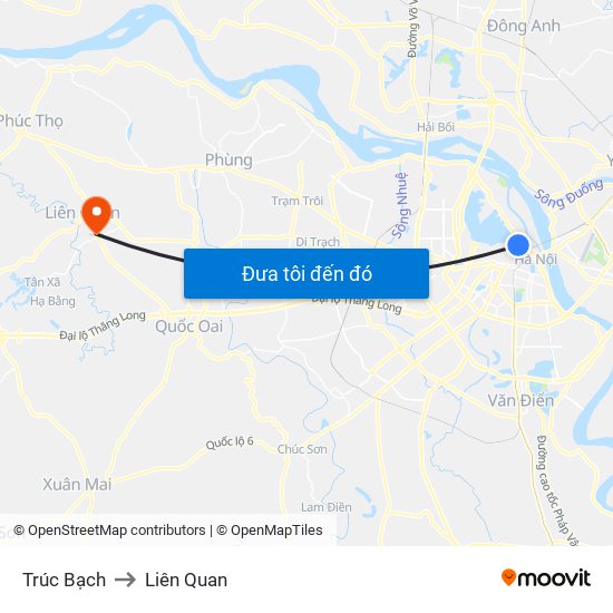 Trúc Bạch to Liên Quan map