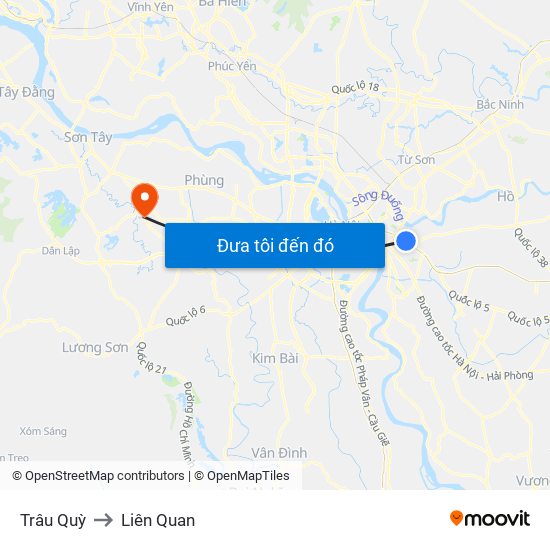 Trâu Quỳ to Liên Quan map