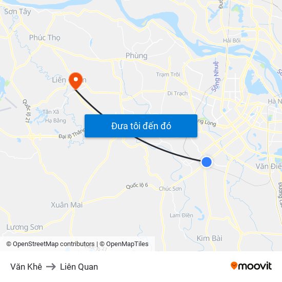 Văn Khê to Liên Quan map