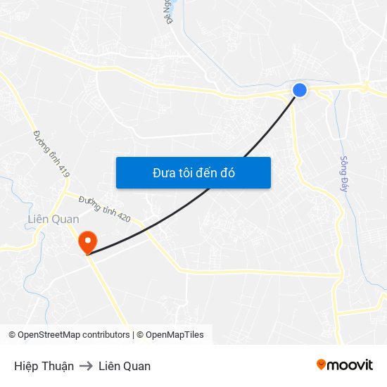 Hiệp Thuận to Liên Quan map