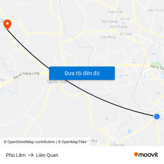 Phú Lãm to Liên Quan map