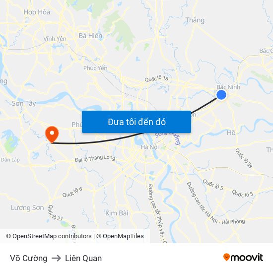 Võ Cường to Liên Quan map