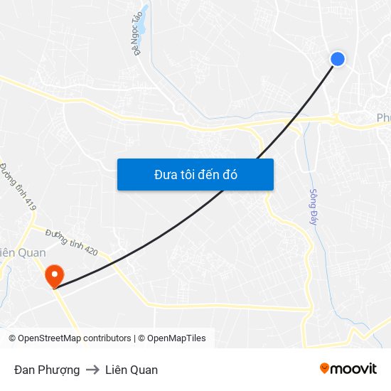 Đan Phượng to Liên Quan map