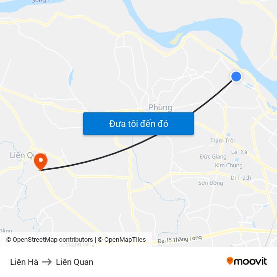 Liên Hà to Liên Quan map