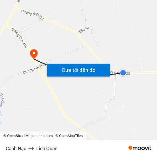 Canh Nậu to Liên Quan map