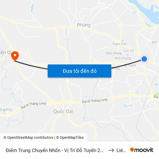 Điểm Trung Chuyển Nhổn - Vị Trí Đỗ Tuyến 20, 29, 32 (Chiều Sơn Tây - Hà Nội)- Đường 32 to Liên Quan map