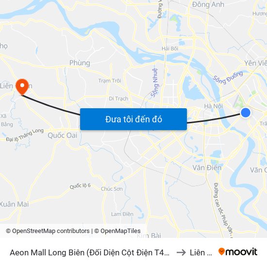 Aeon Mall Long Biên (Đối Diện Cột Điện T4a/2a-B Đường Cổ Linh) to Liên Quan map