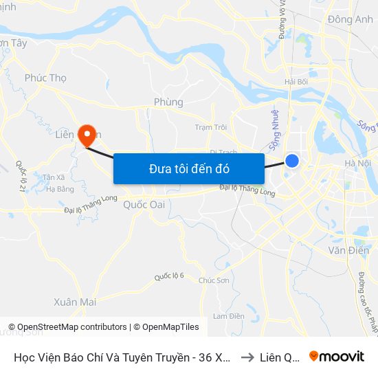 Học Viện Báo Chí Và Tuyên Truyền - 36 Xuân Thủy to Liên Quan map