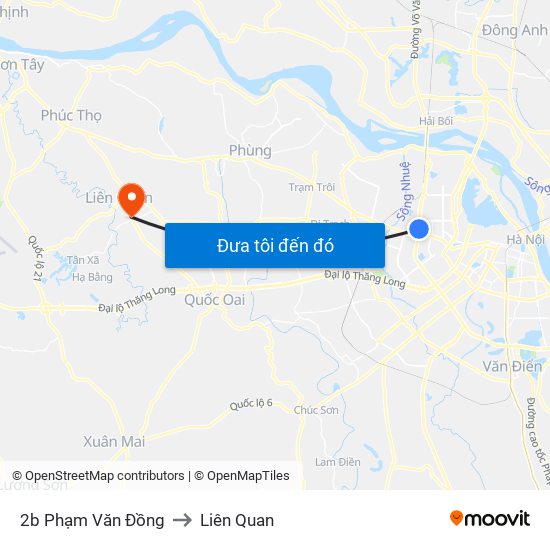 2b Phạm Văn Đồng to Liên Quan map