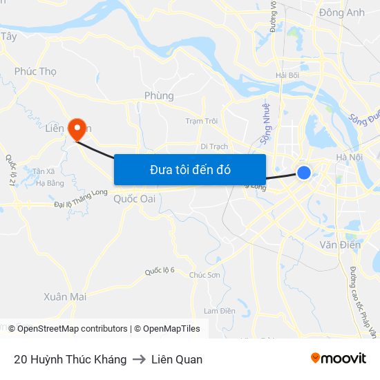 20 Huỳnh Thúc Kháng to Liên Quan map